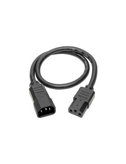 2FT POWER EXTENSION CORD 14AWG 15A C14 TO C13 COMPUTER CABLE 