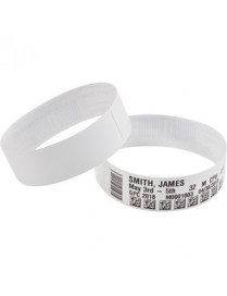 6PK ZBAND DT WHITE WRISTBANDS 0.75IN X 11IN 200/ROLL ADHESIVE TAB