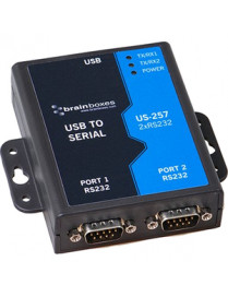 2PORT DB9 SER USB RS232 1MBD INDUSTRIAL CASING F/DESKTOP 