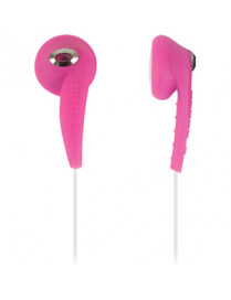PINK STEREO EARBUDS SLIM CONTOUR DESIGN SOFT RUBBER BODY 