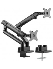 DUAL MONITOR ARTICULATING MNT BLK CLAMP GROMMET TWO MNTRS 32IN 