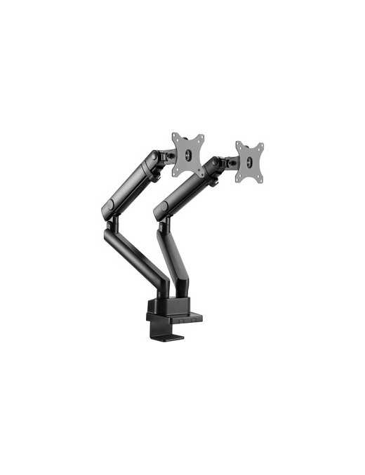 DUAL MONITOR ARTICULATING MNT BLK CLAMP GROMMET TWO MNTRS 32IN 