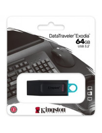 64GB USB3.2 GEN 1 DATATRAVELER EXODIA BLACK/TEAL 