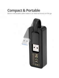 PORTABLE USB 3.0 GIGABIT ENET ADAPTER CONVERTS USB 3.0PORT TO GBE
