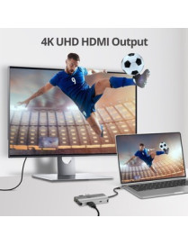 USB-C TO HDMI WITH LAN HUB & PD CHARGINGADAP HDMI 4K 30HZ TWO USB-A