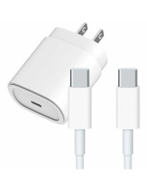 IPHONE 15 KIT 25W CHARGER AND 3FT USB C TO USB C CABLE 480 MBPS 