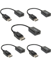 DISPLAYPORT TO HDMI ADAPTER M/F-1920X1200P -5 PACK RETAIL-BLACK